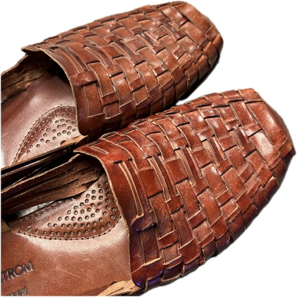 Nordstrom Hand Woven Chestnut Brown Leather Braided Sandals Mens Sz 10.5 - Picture 10 of 10